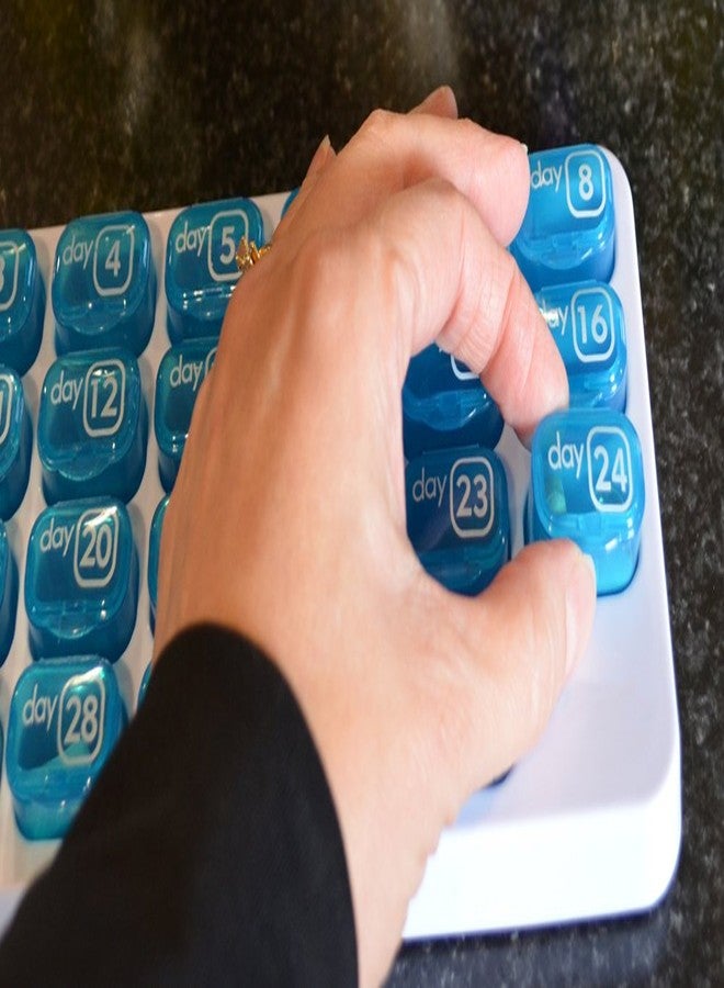 pill thing منظم أقراص شهري لمدة 31 يومًا لإدارة سهلة للأدوية - حافظ على نظامك الغذائي مع علب مكملات الفيتامينات اليومية، جاهزة للسفر - Image 5
